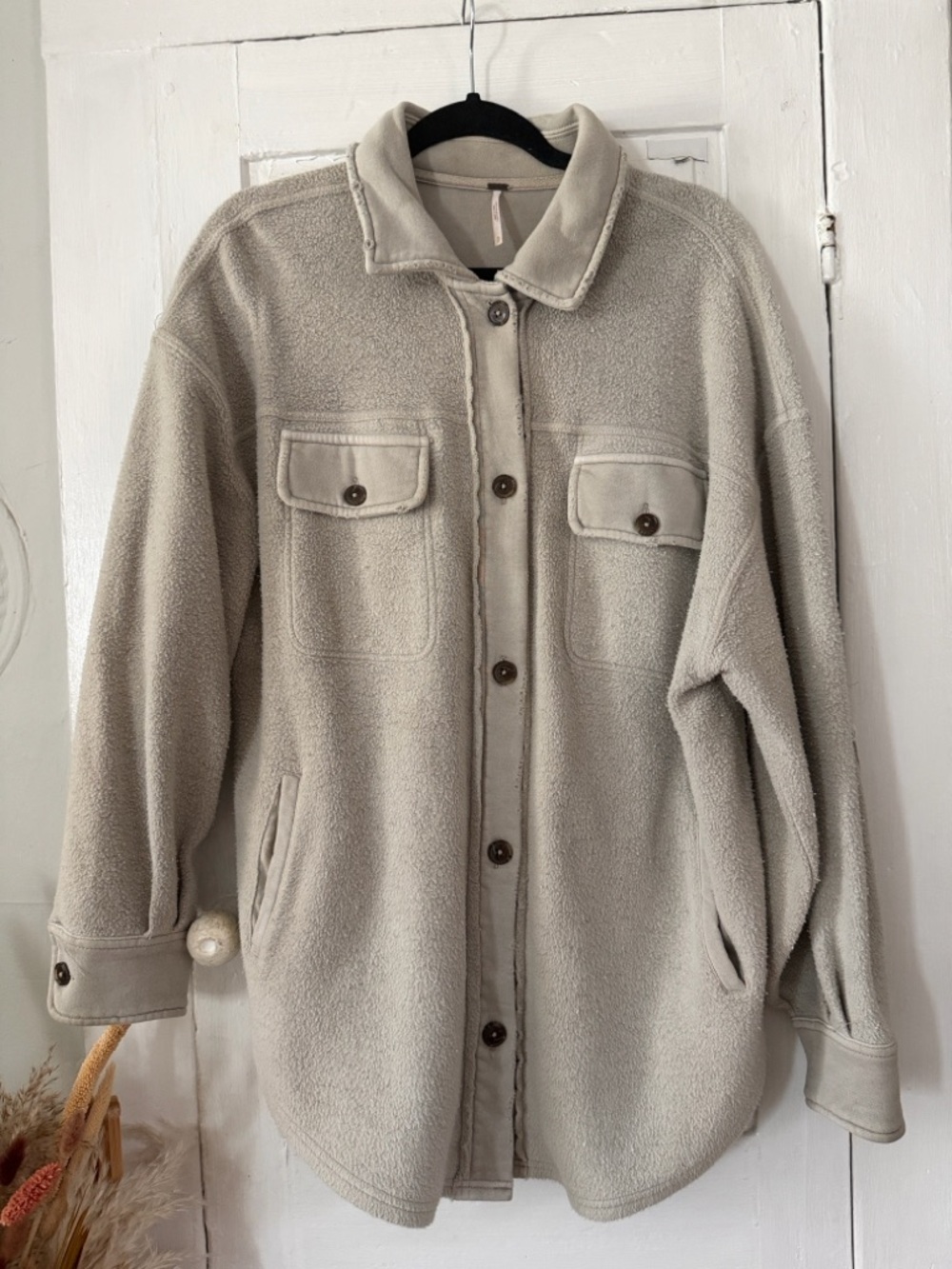 Free People Ruby Fleece Shacket - Gray